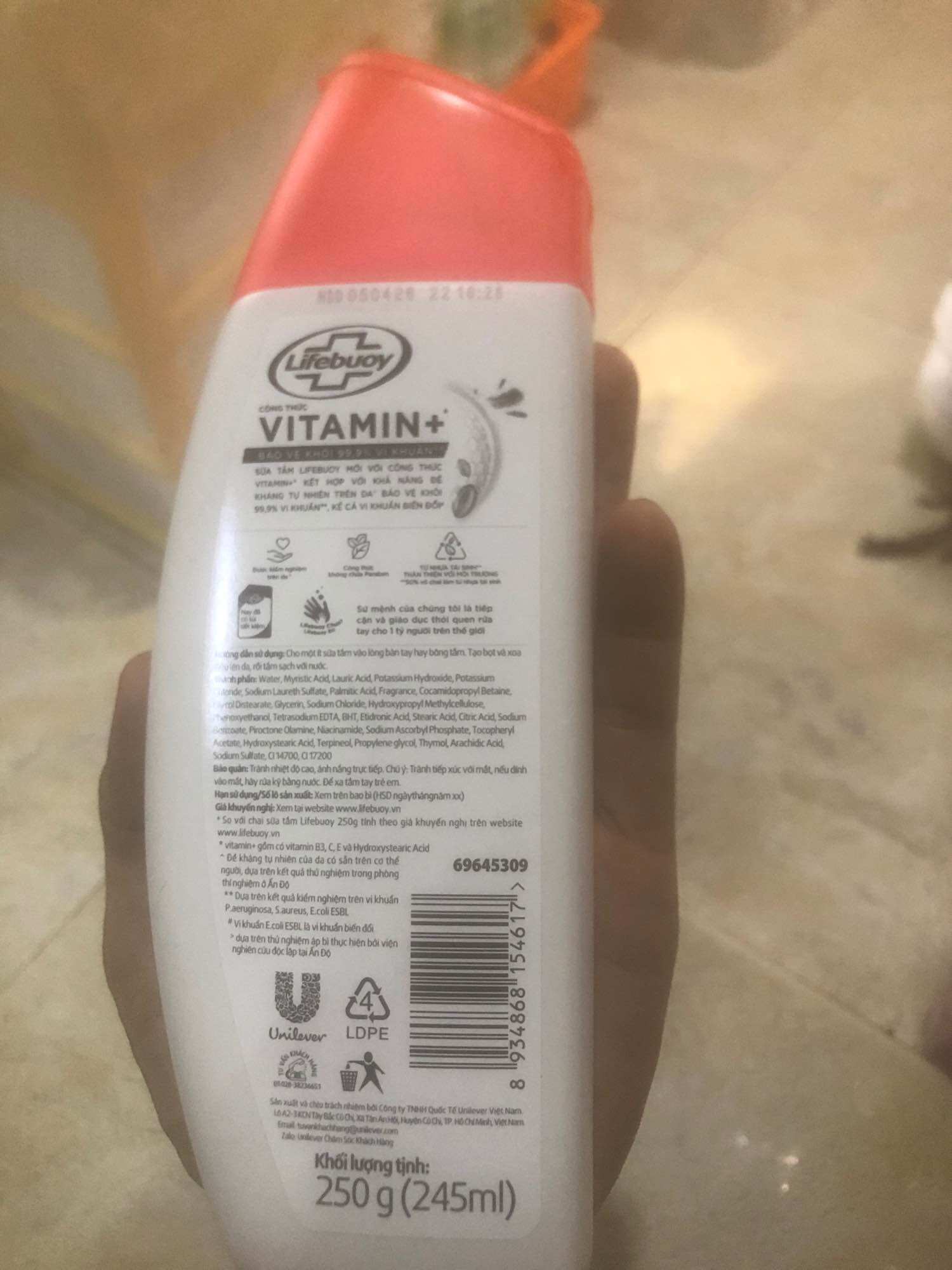 Sữa tắm lifebuoy 250gr