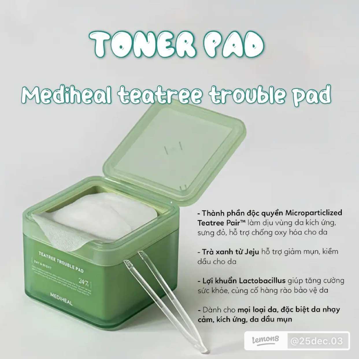 Bông Toner Pad Mediheal các dòng ( hộp 100 pads)