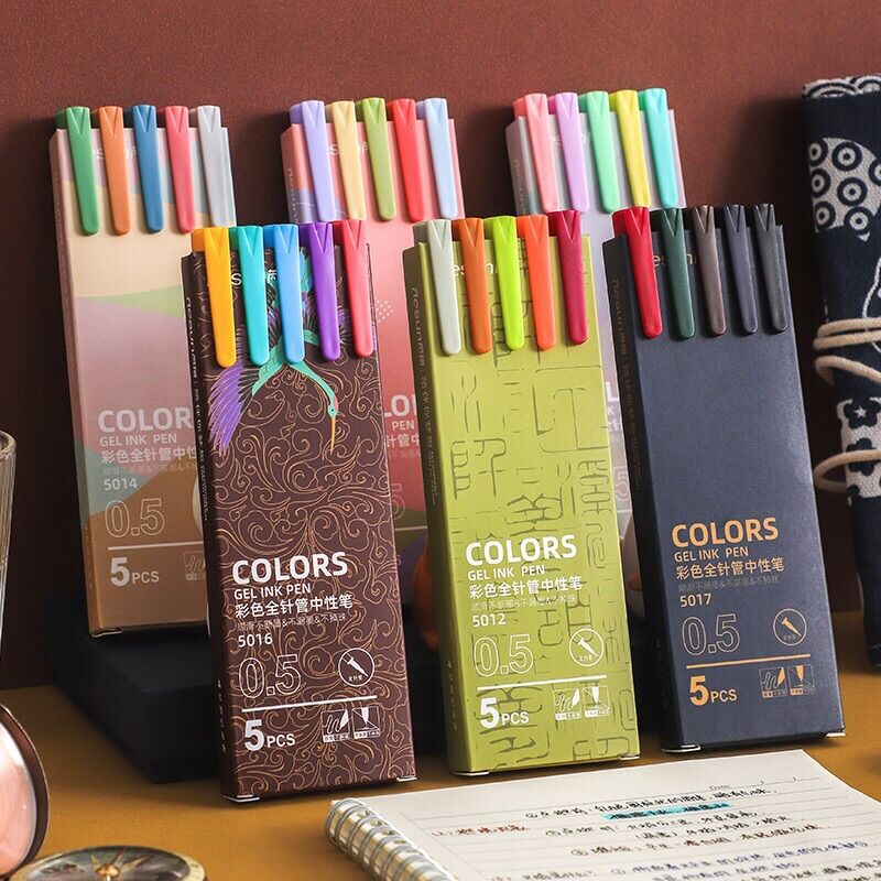 Set 5 bút gel Morandi, bút gel kaco RESUN nhiều màu phụ kiện văn phòng phẩm DecorMe1