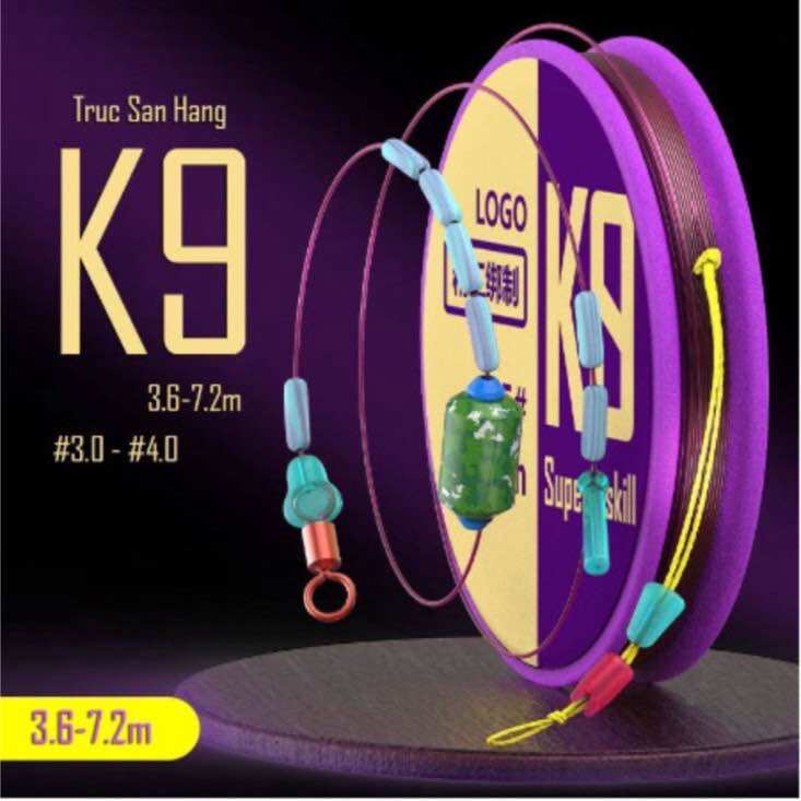 Trục câu đài buộc sẵn k9 hàng cao cấp buộc sẵn, cước câu cá tàng hình đủ kích cỡ