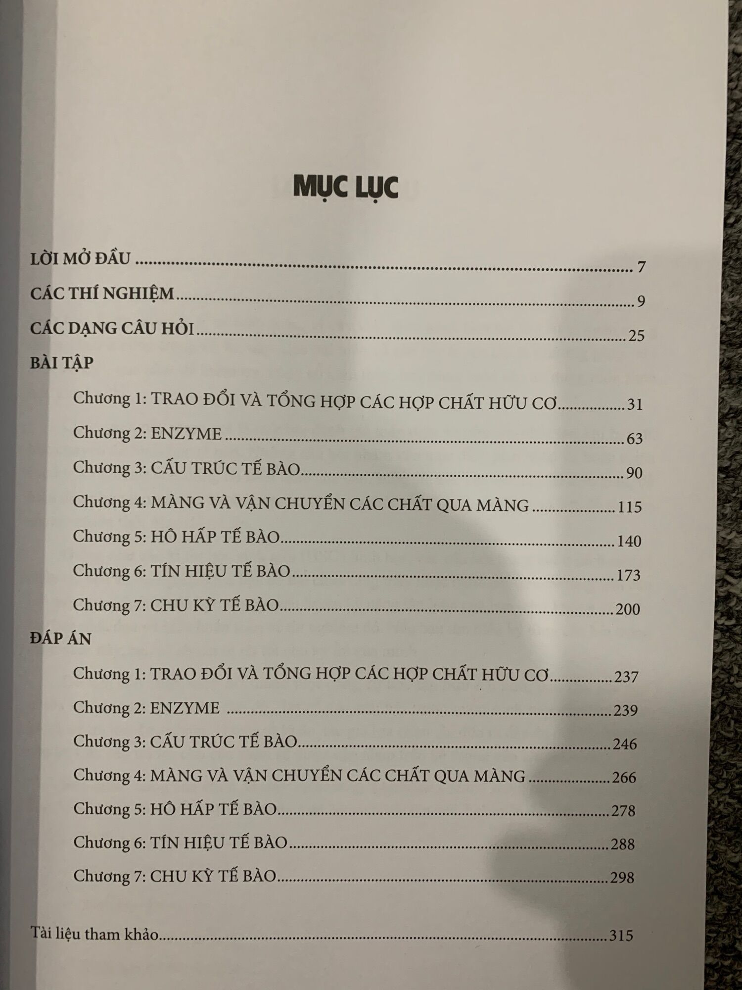 Sinh học tế bào( bài tập chuyên đề)