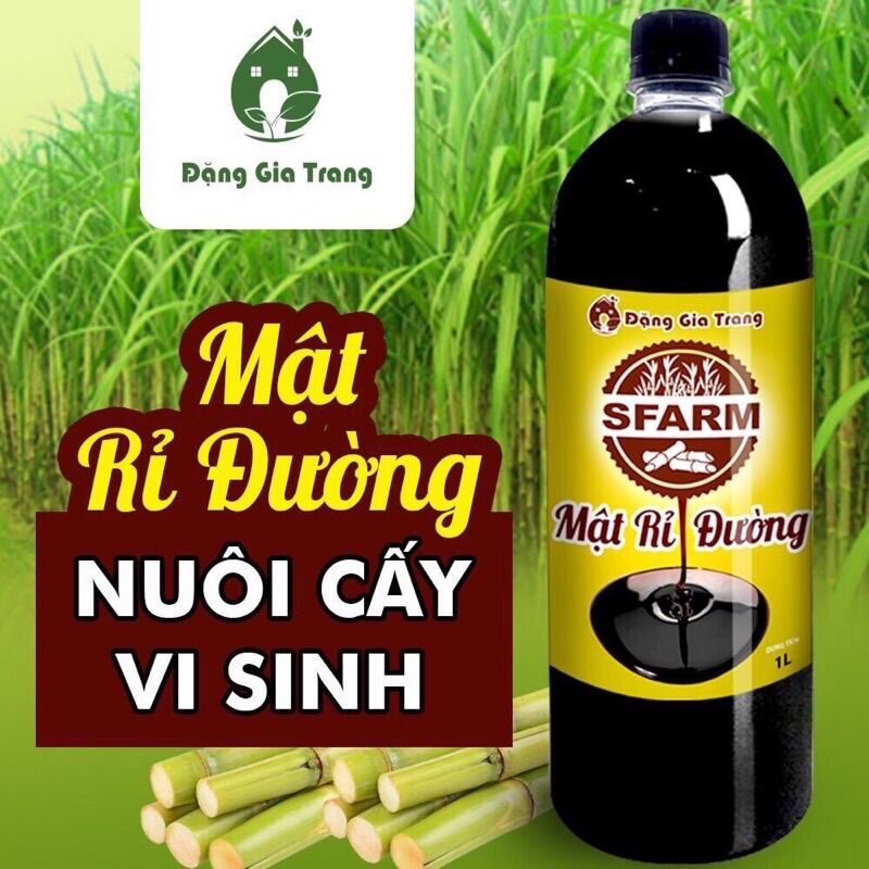 Rỉ mật / Mật rỉ đường Sfarm Đặng Gia Trang chai 1 lít, dùng ủ phân hữu cơ, ủ dịch chuối, EM thứ cấp, ủ men vi sinh