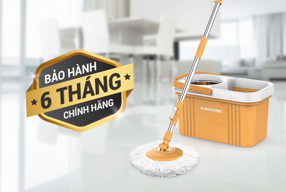 Bộ lau nhà xoay 360 độ Sunhouse KS-CL350PO - Bảo hành  6 tháng