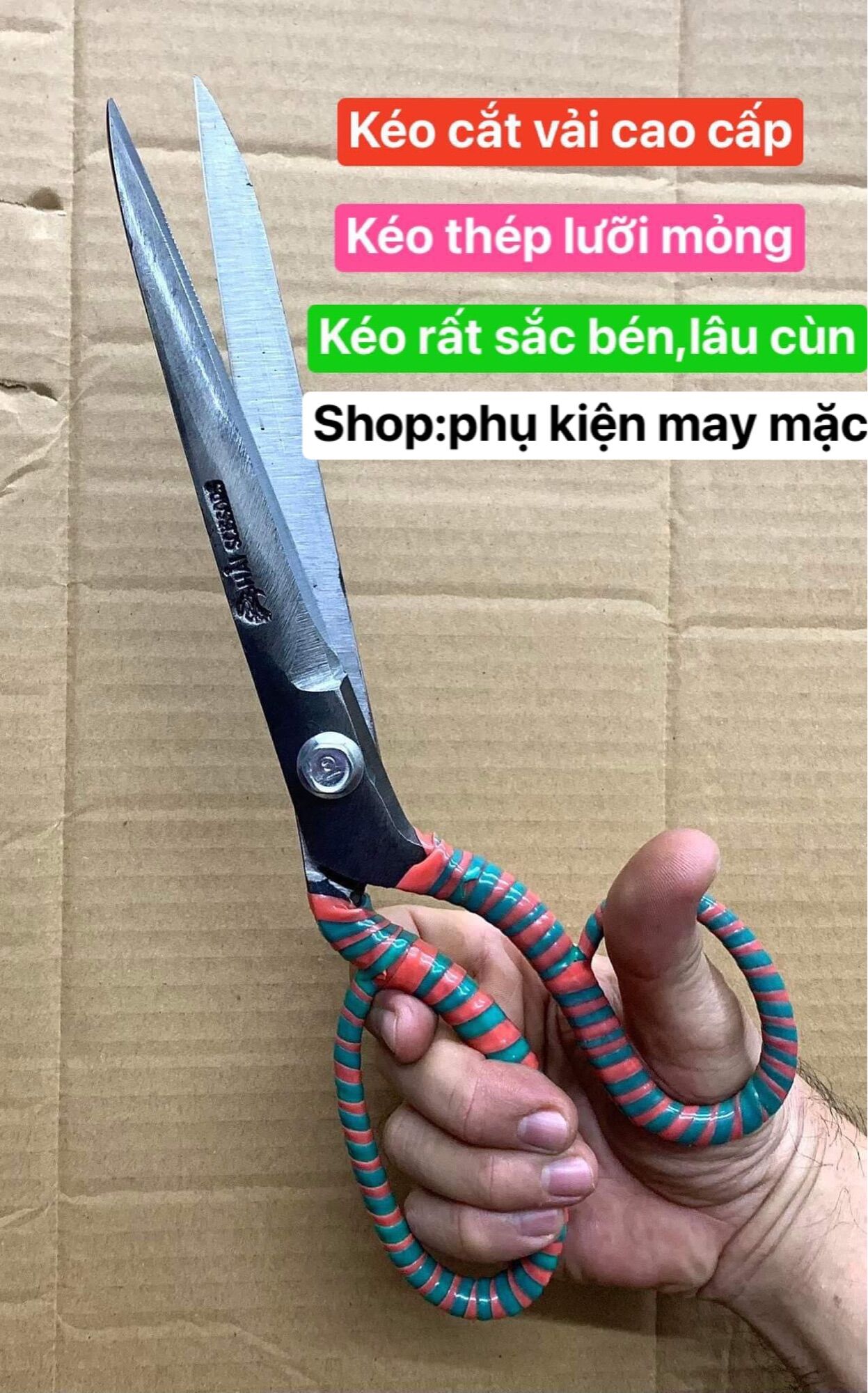 Kéo cắt vải cao cấp,loại đặc biệt lưỡi mỏng chuyên cắt vải voan, lụa, các loại vải mỏng khác không chạy vải