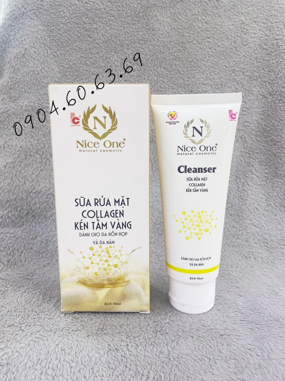Sữa rửa mặt collagen-kén tằm vàng nice one 75ml dành cho da hỗn hợp và nám niceone