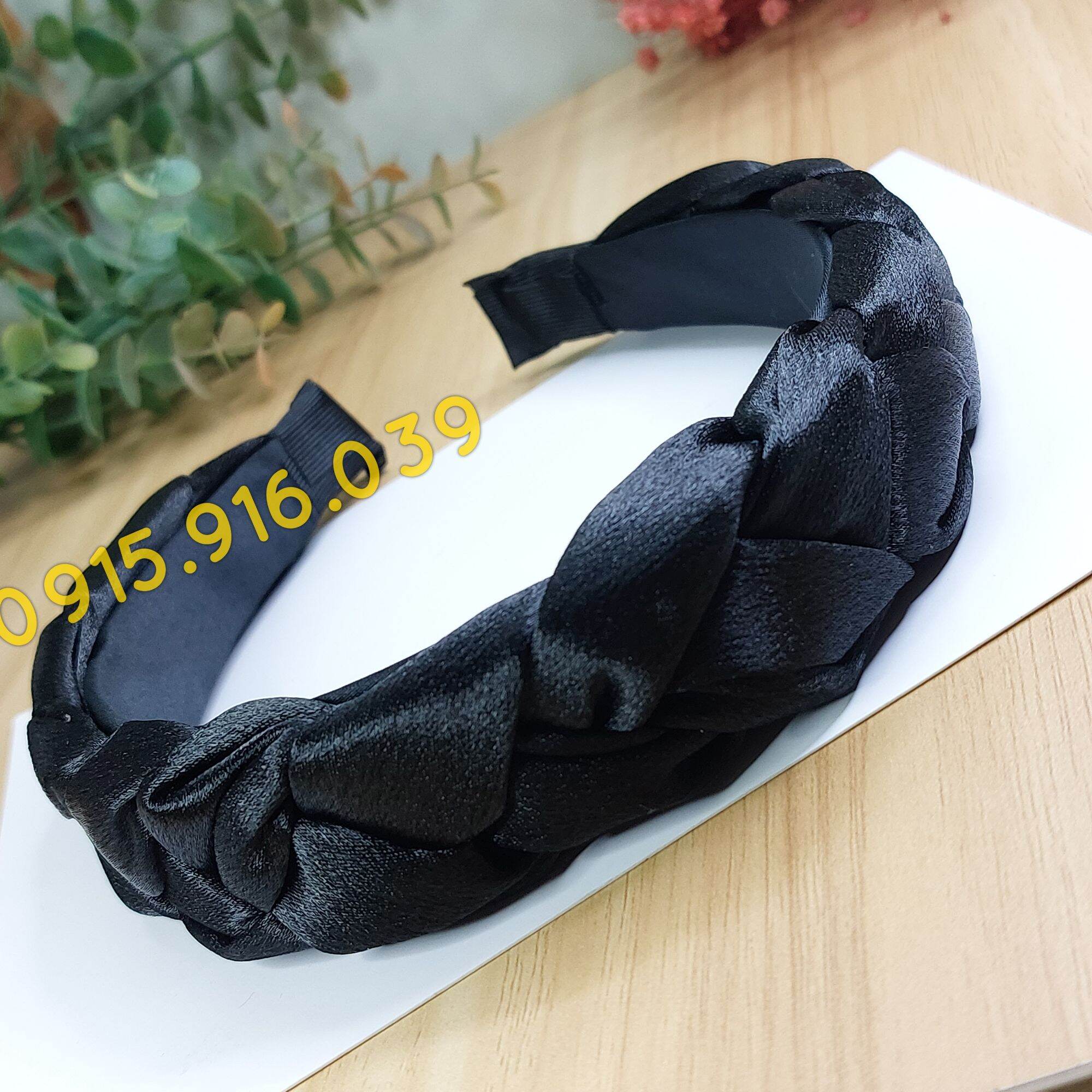 Bờm tóc thắt rết đen, cài tóc thắt bím