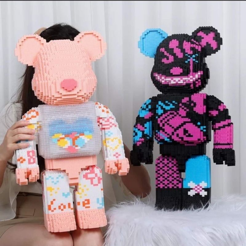 Size 55cm Đồ chơi xếp hình lắp ráp mô hình Gấu Bearbrick cỡ lớn kích thước 55cm Tặng Kèm Búa