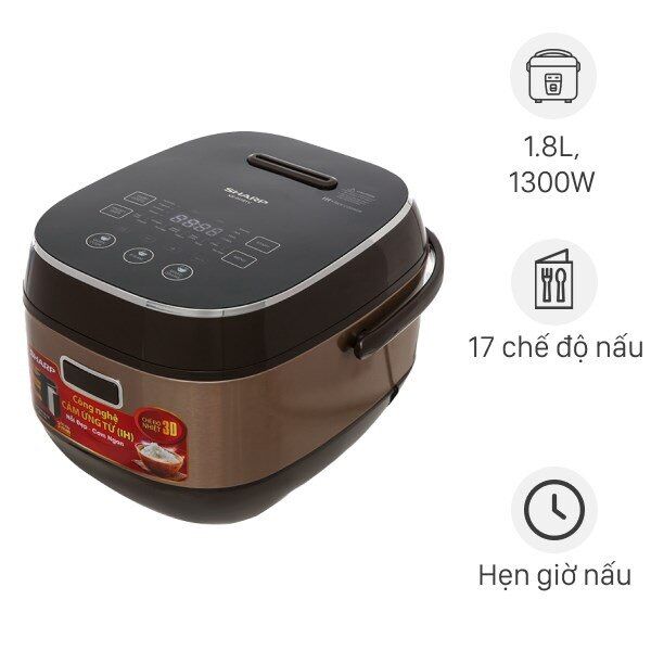 Nồi cơm cao tần Sharp 1.8 lít KS-IH191V[ HÀNG CHÍNH HÃNG BẢO HÀNH 12 THÁNG]