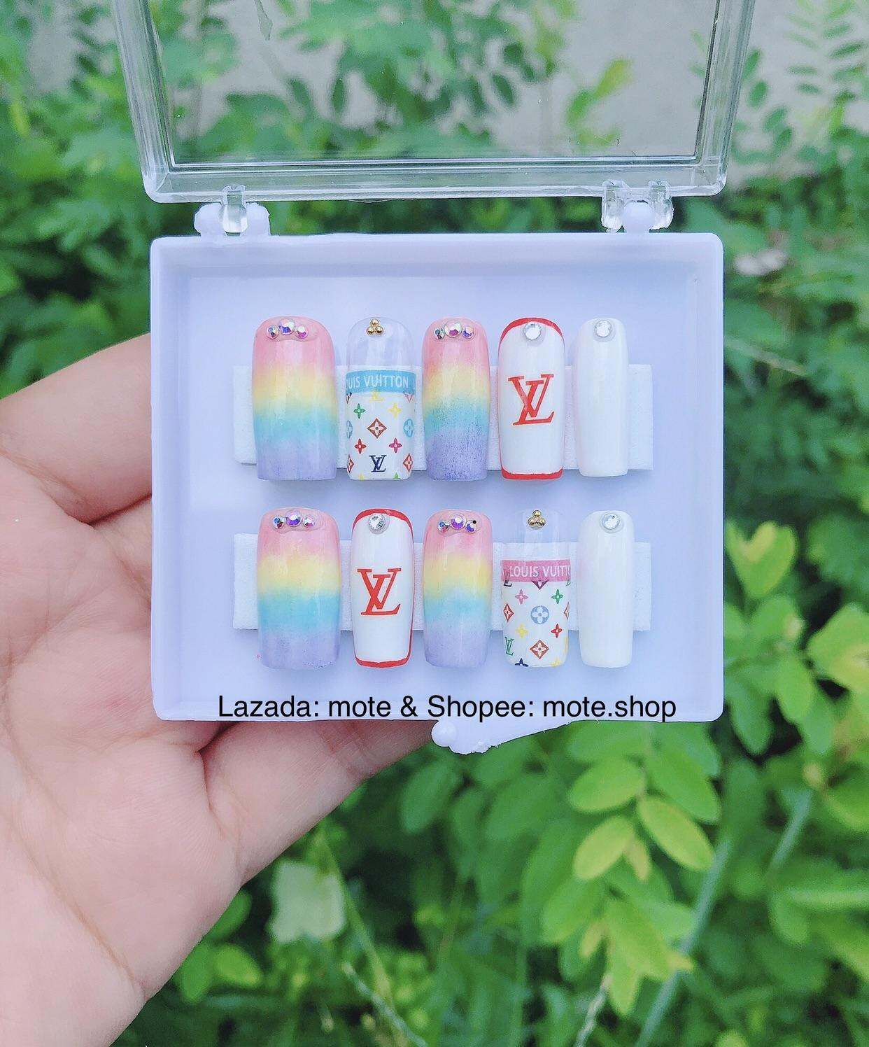 Móng tay úp-Móng úp thiết kế LV 3 - tặng keo và dũa