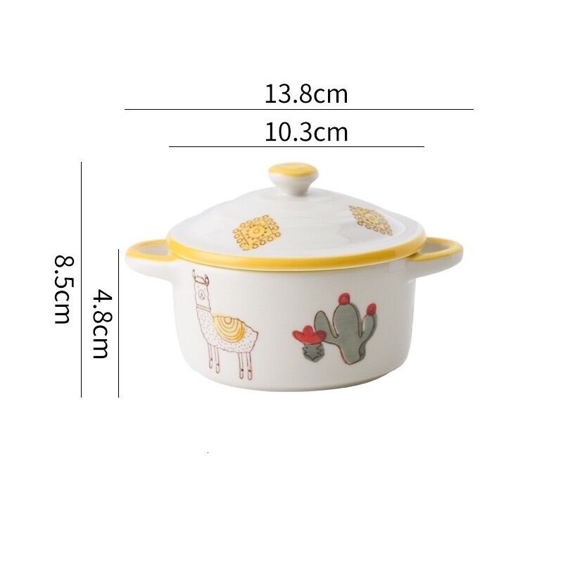 Bát Sứ Ăn Dặm Có Nắp Sứ Cao Cấp
