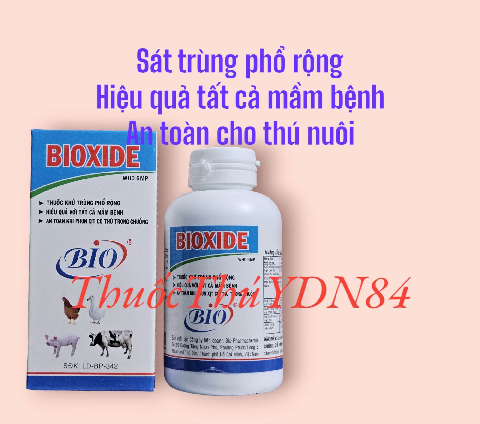 BIOXIDE 60ml sát trùng chuồng trại, vết thương, an toàn khi phun trực tiếp lên thú nuôi