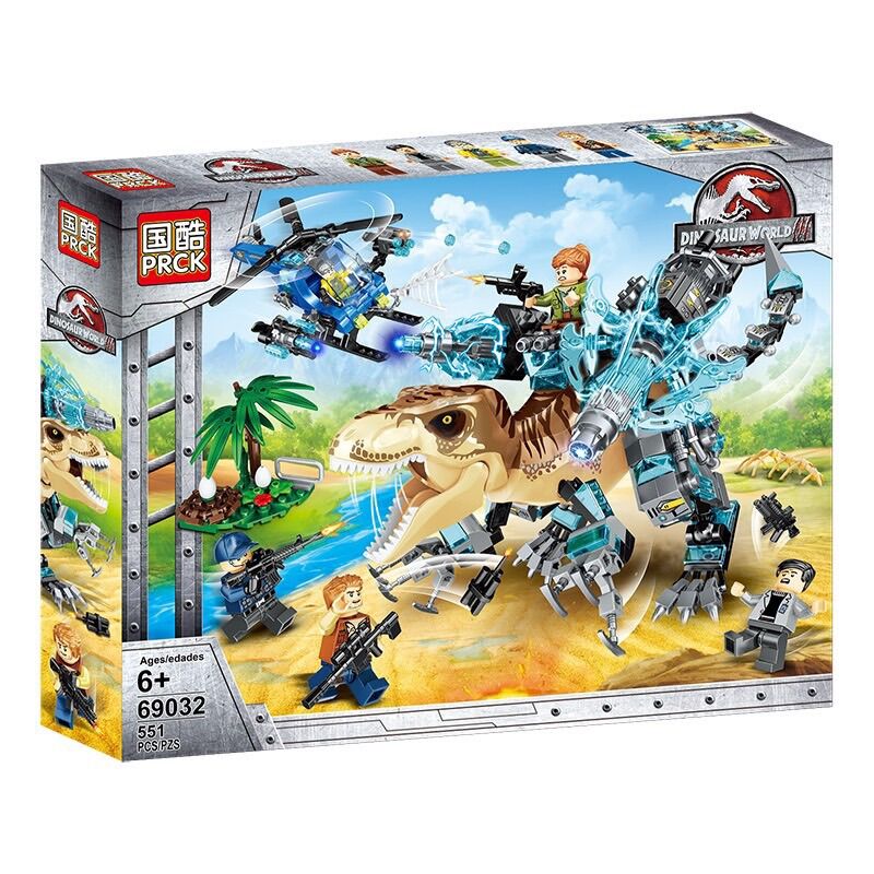 Lắp Ráp xếp hình Lego Jurassic World Dinosaur 98012 : Khủng long bạo chúa T-rex Robot chiến đấu hiện đại (511+ mảnh)