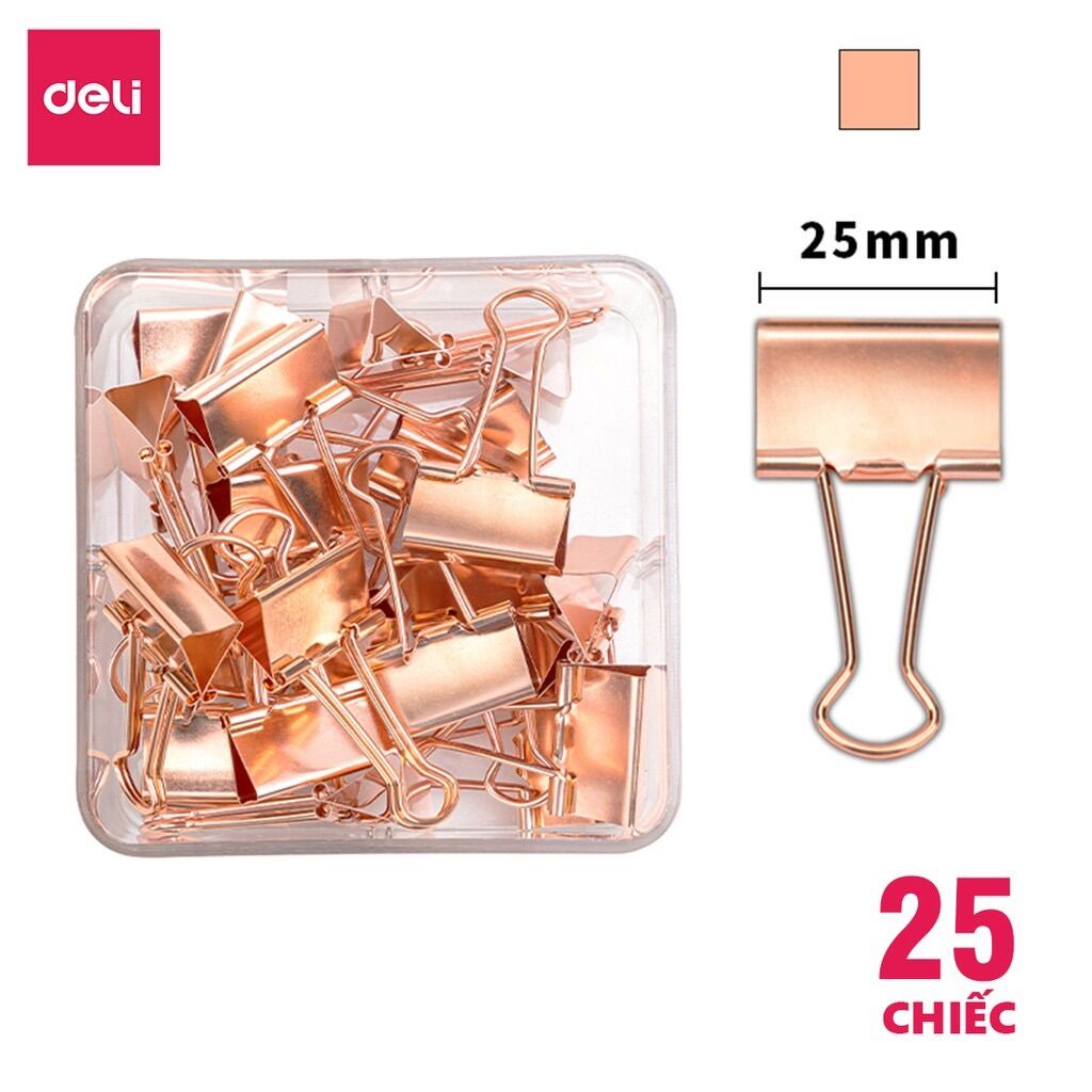 Kẹp bướm vàng hồng deli 15/25/44/50 chiếc hộp 78202/78203/78204/78205
