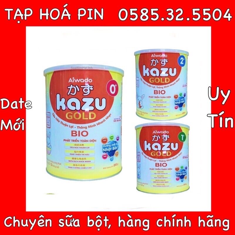 Sữa bột kazu bio gold số 0+, 1+, 2+ 810g