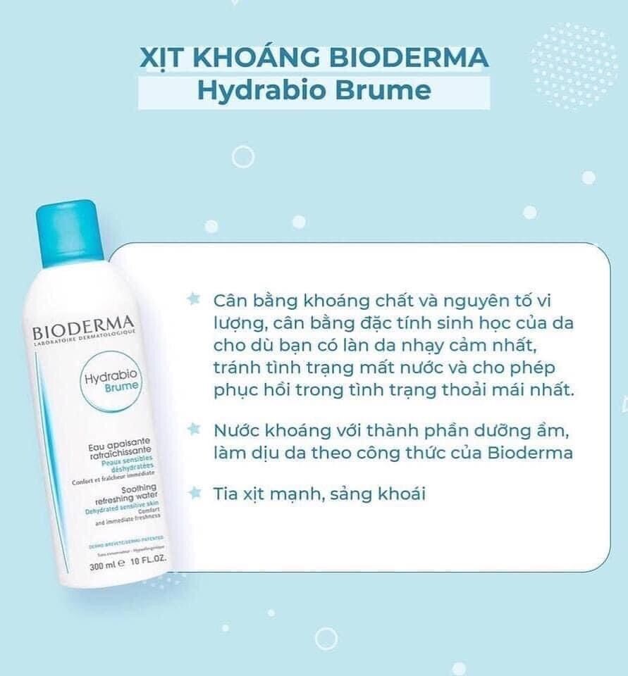 Xịt khoáng Bioderma Hydrabio Brume 300ml