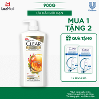 Dầu gội đầu Clear Botanique 9 Thảo Dược Quý cho Da Đầu Yếu với 3X Sức Mạnh Đánh Bay Gàu Nhờn Ngứa 900g