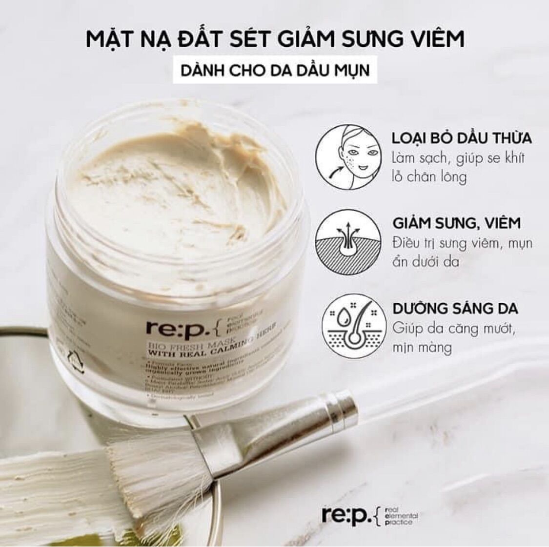 [HCM]Mặt Nạ Đất Sét RE:P Bio Fresh Mask With Real Calming Herbs