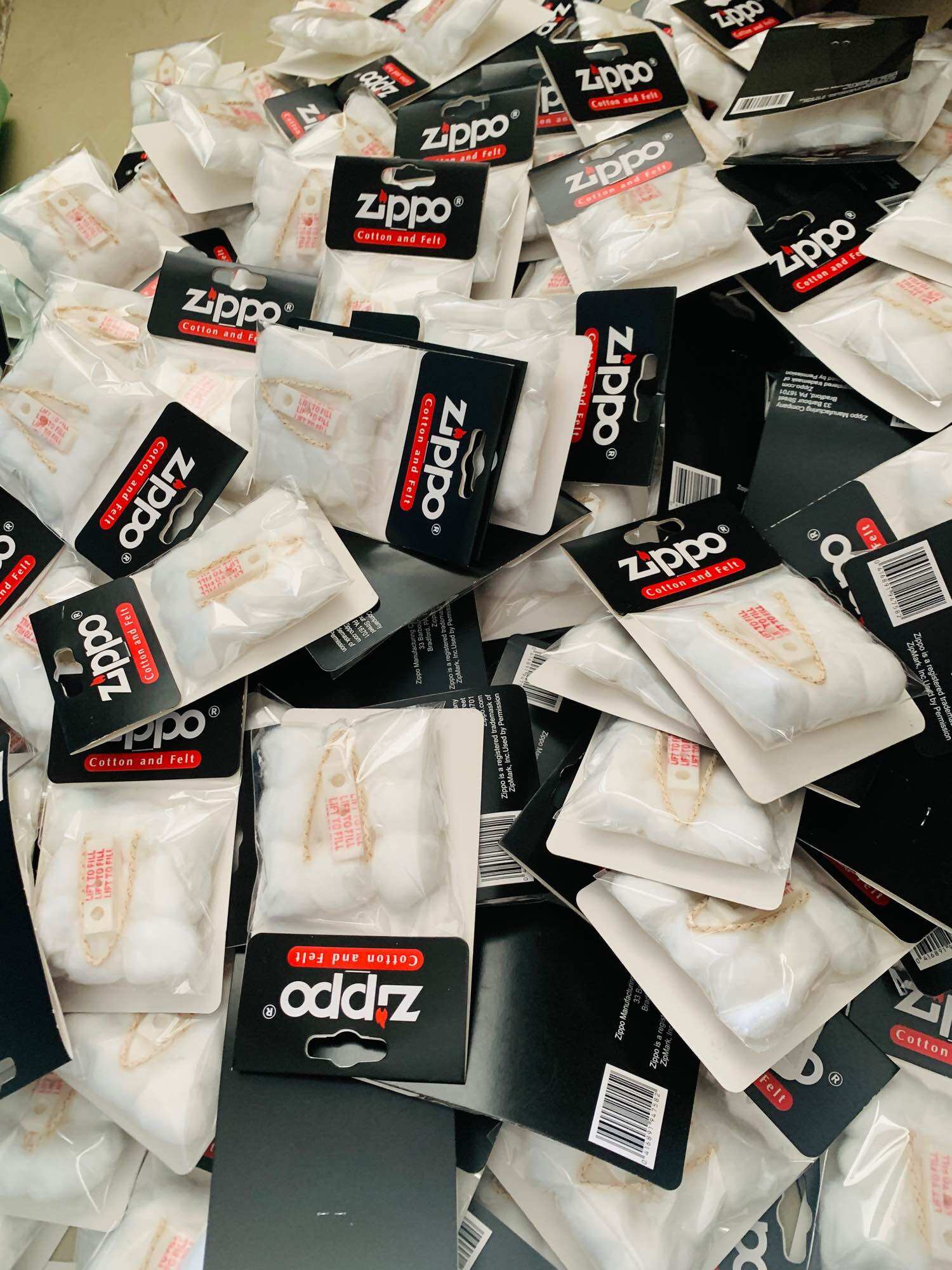 Bông Zippo ( gồm bông , tim , chặn xăng đỏ )