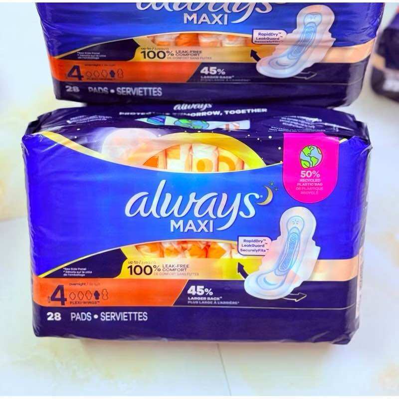 Băng vệ sinh có cánh Always Maxi dày ban đêm size 4 28 miếng - dành cho người ra nhiều !!!
