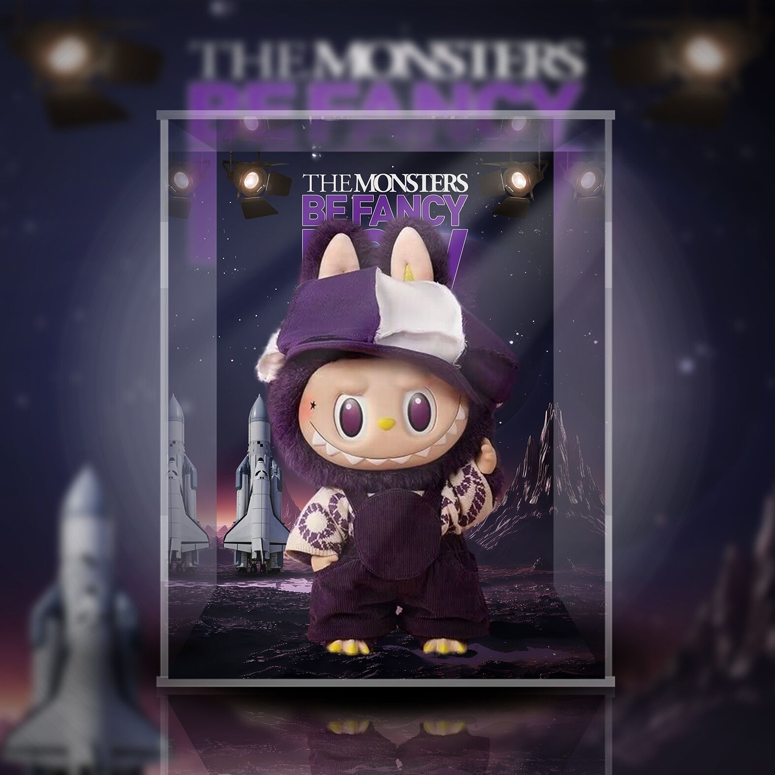 Hộp Trưng Bày Labubu Purple Kingdom POPMART Bubble Monster Vinyl Hộp Trưng Bày Đồ Chơi Hộp Trưng Bày