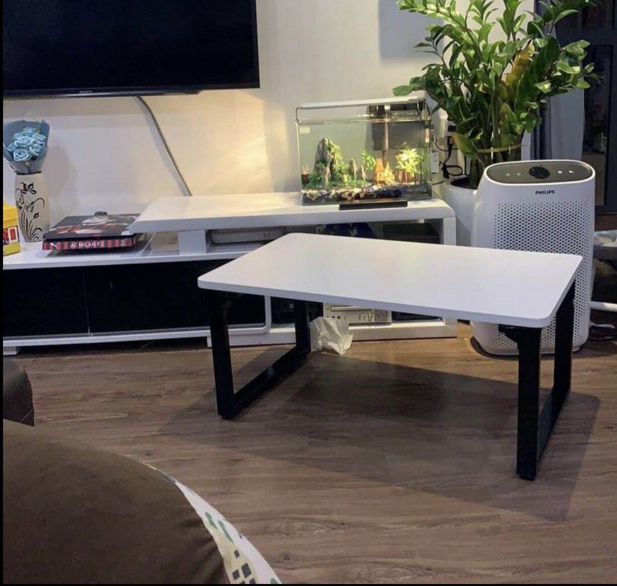 Bàn làm việc, bàn gấp gọn, bàn chân sắt làm từ ván CN mdf chống ẩm