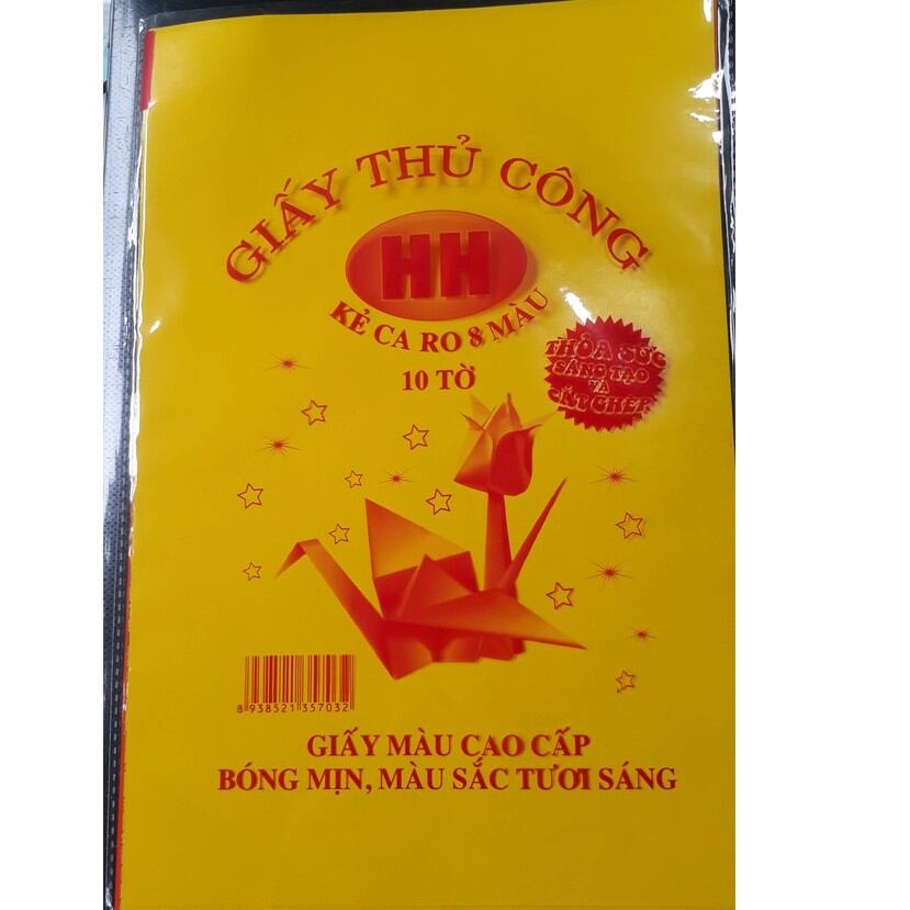 Giấy thủ công 8 màu 10 tờ Hồng Hà