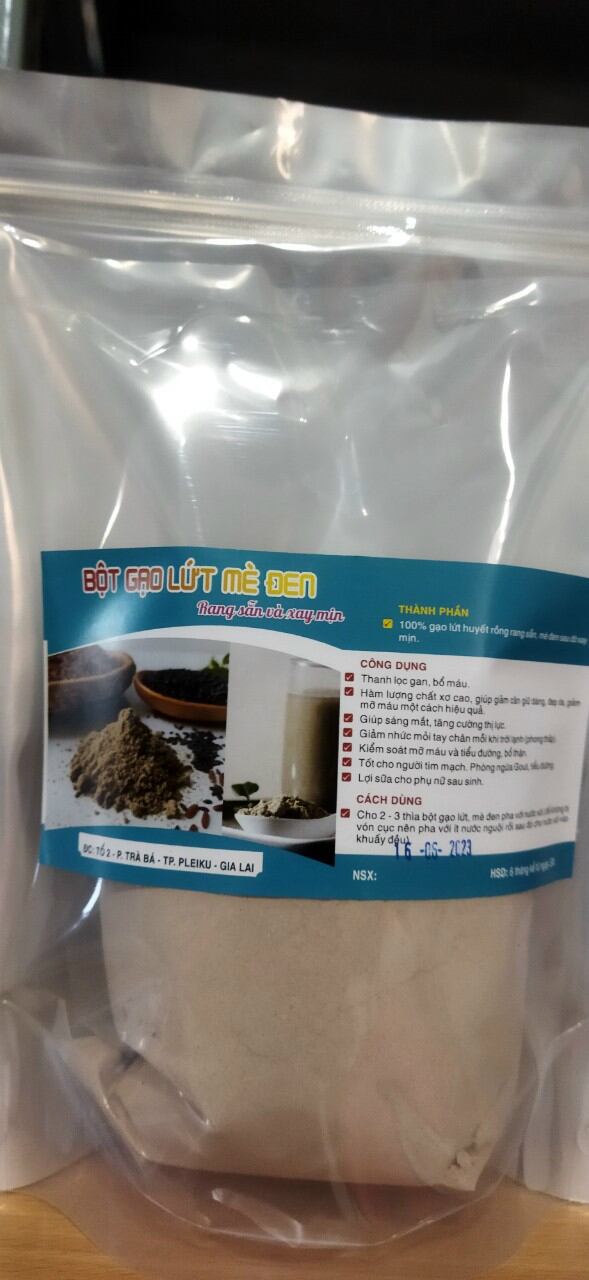 1kg bột gạo lứt mè đen rang sẵn xay mịn