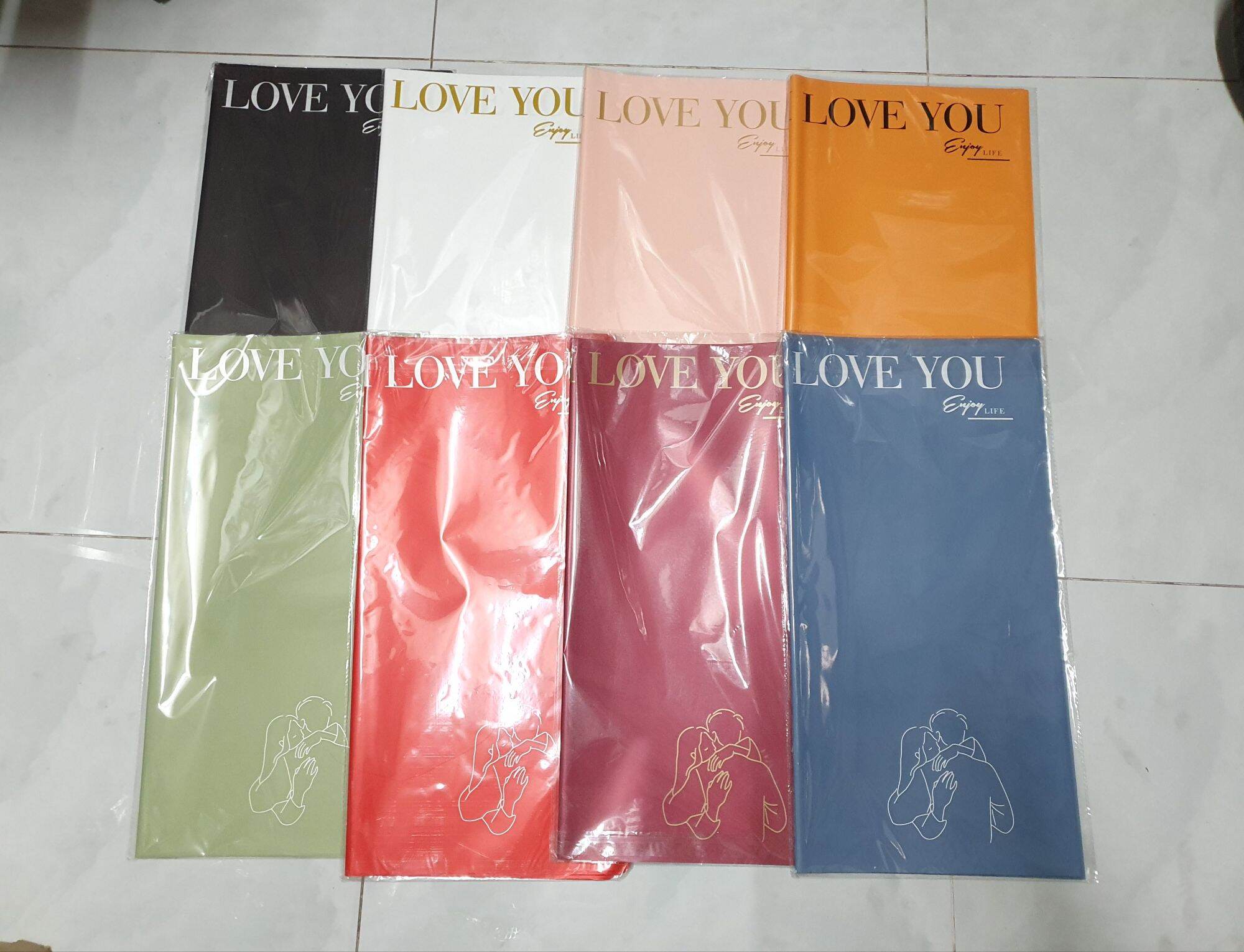 Xấp 20 tờ giấy gói hoa 2 mặt mẫu everyday i love you