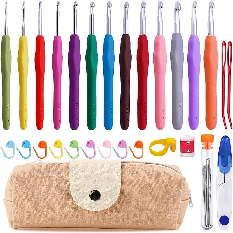 Buddur nhiều màu móc bộ stitch bút đánh dấu và đựng sợi cotton đan tự làm thủ công thủ công bộ dụng cụ