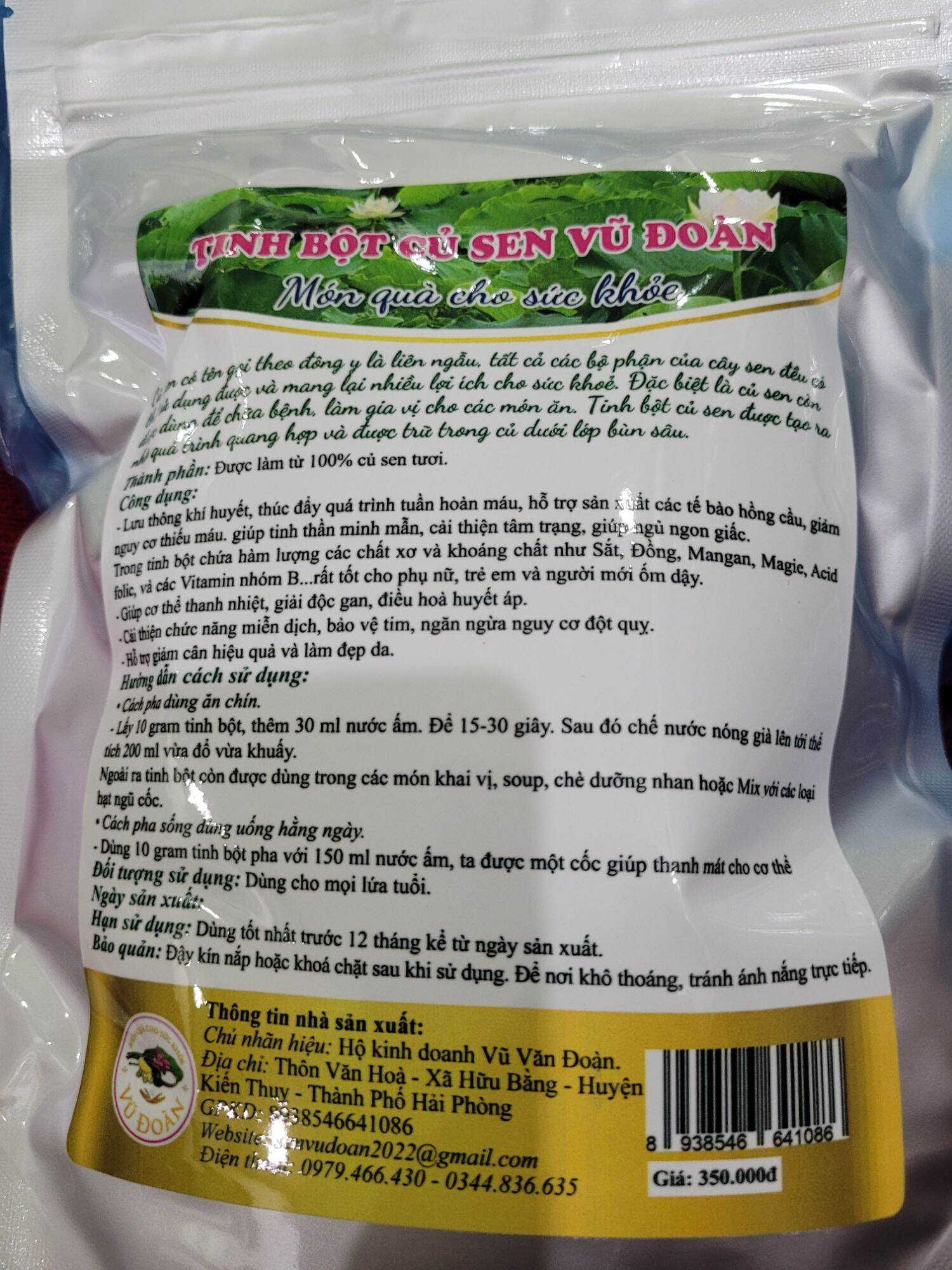 Tinh bột củ Sen Vũ Đoàn (0.5kg)