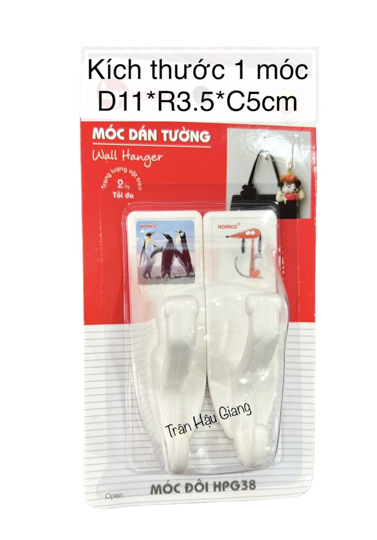 Móc Dán Tường đôi, móc dán tường 2 tầng