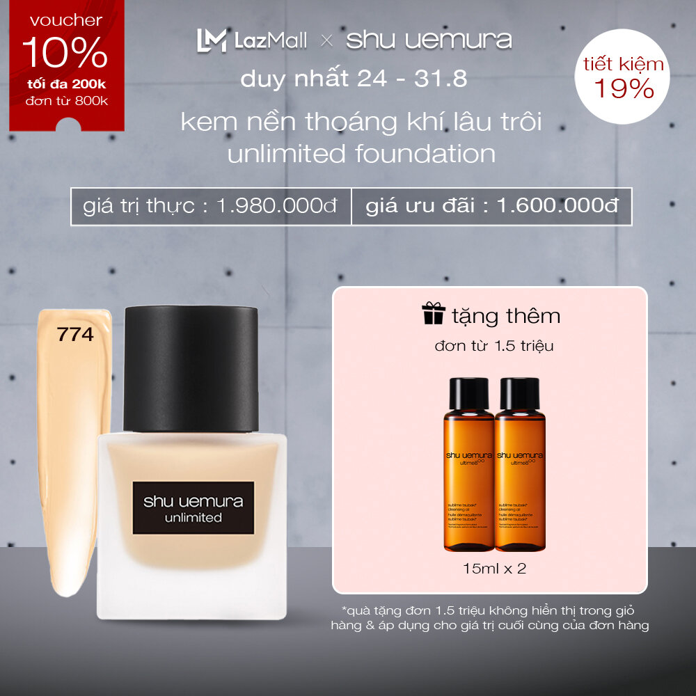 kem nền shu uemura unlimited semi-matte foundation 35ml hiệu ứng bán lì mỏng nhẹ bền màu đến 16h