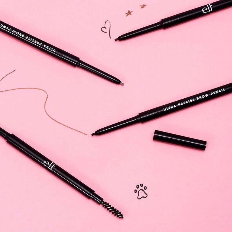 Chì kẻ lông mày siêu nhỏ siêu mảnh Elf e.l.f elf ultra precise brow pencil in màu deep brown black bút kẻ mày makeup