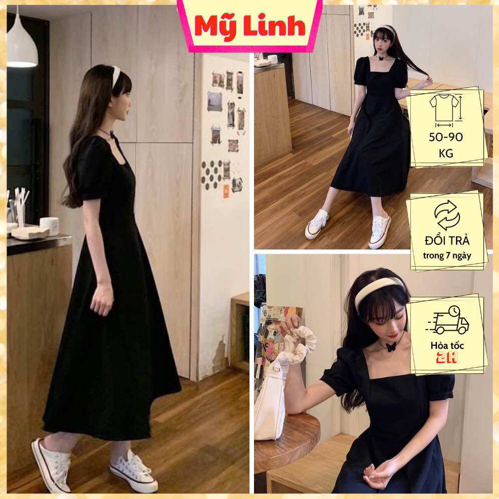 Đầm maxi cổ vuông bigsize 55-90ký