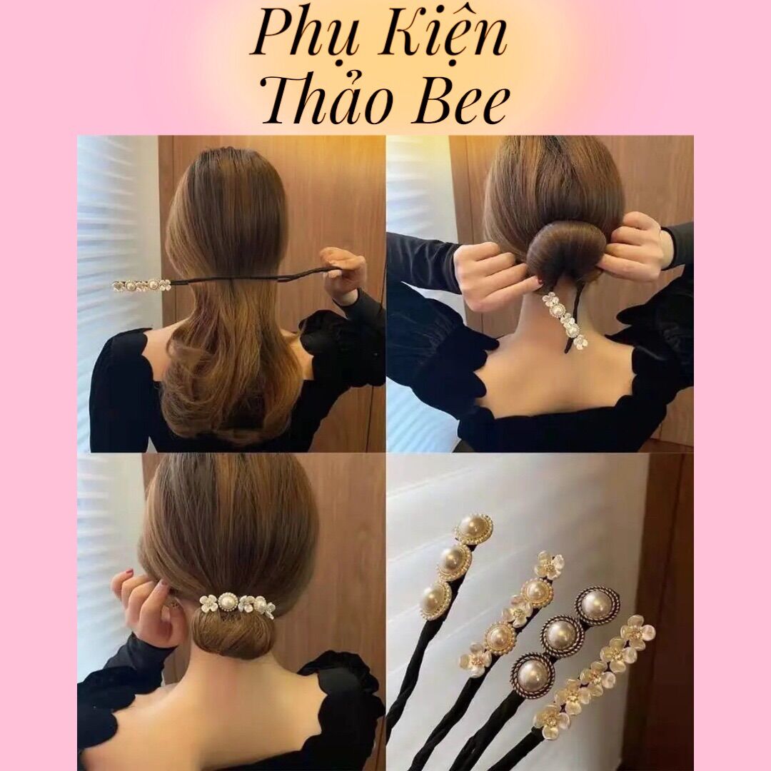 Đồ cột tóc dụng cụ búi tóc quấn dẻo phong cách Hàn Quốc