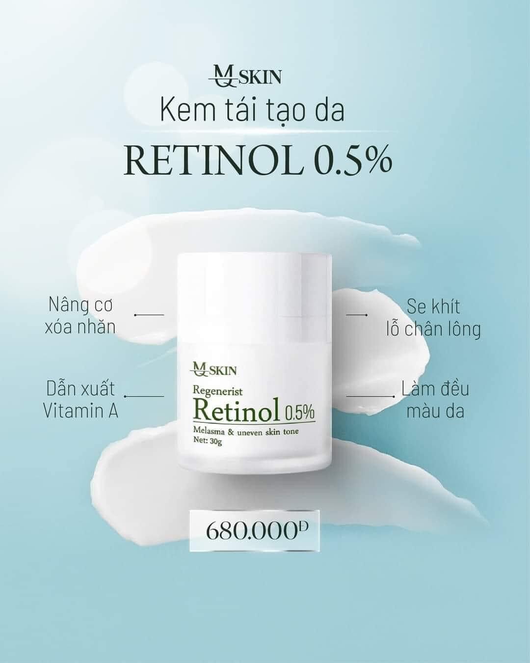 [Chính hãng]Kem Tái Tạo Retinol 0,5% Mqskin - Chống Lại Lão Hoá, Trẻ Hoá Làn Da 30gr