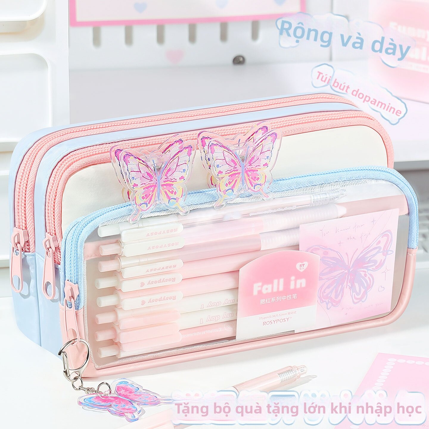 Defasilk | Thick and Wide Dope Transparent Large Capacity Girls Pencil Case Giá 213,000 Đồng*Miễn phí vận chuyển