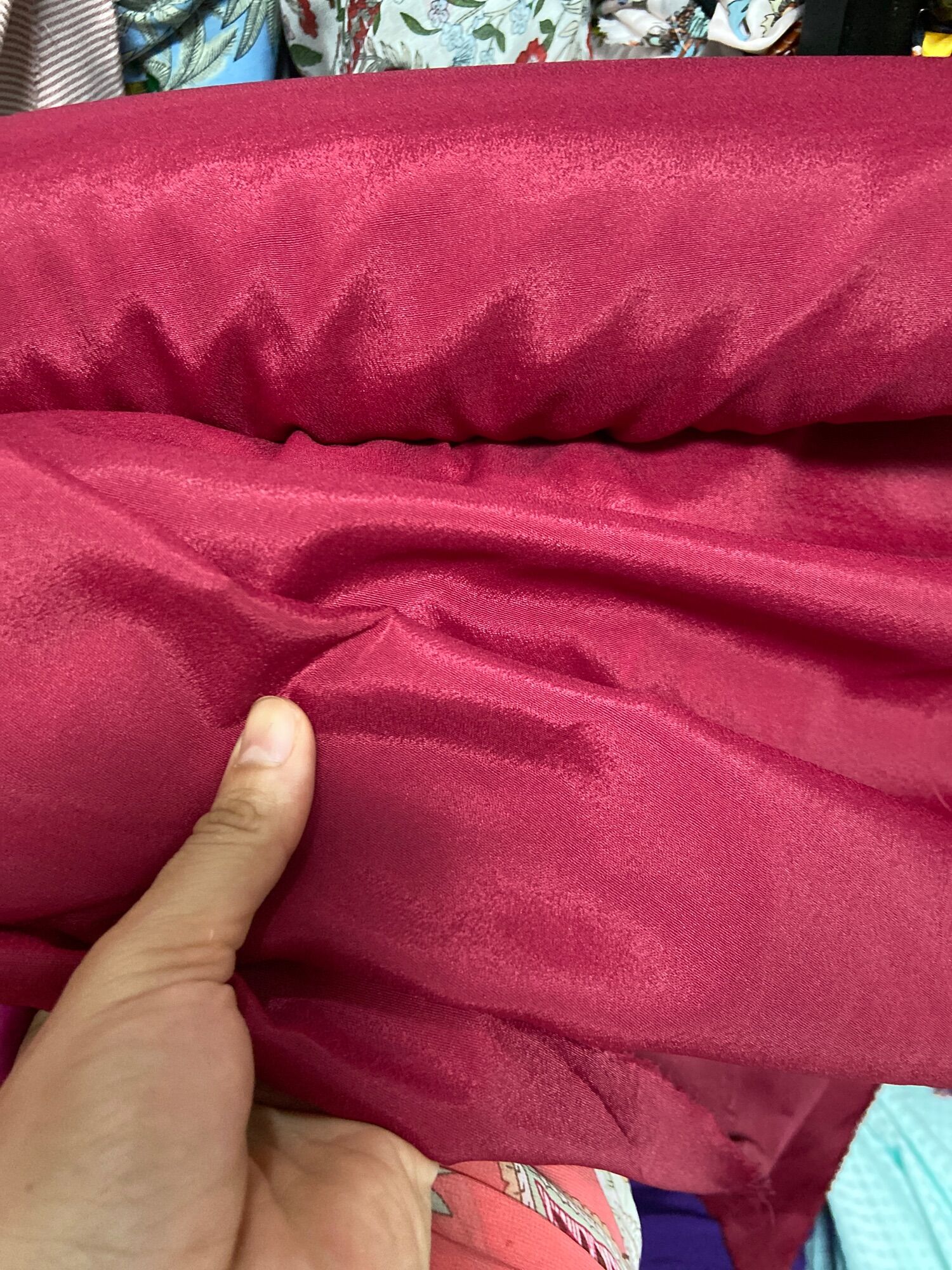 2m vải cát màu mận giản nhẹ khổ 1m5