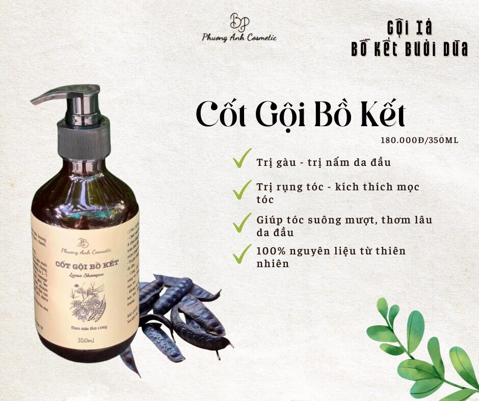 Cốt gội bồ kết và ủ xả bưởi dừa
