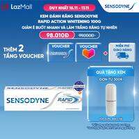 Kem đánh răng SENSODYNE Rapid Action Whitening 100g giúp giảm ê buốt nhanh và làm trắng răng tự nhiên