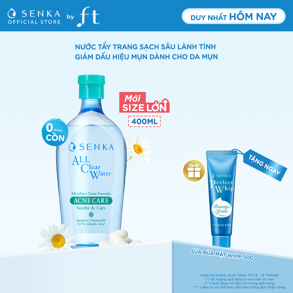 [GIFT] Nước tẩy trang micellar dành cho da mụn SENKA A.L.L CLEAR WATER+TONER FORMULA ACNE CARE 60ML