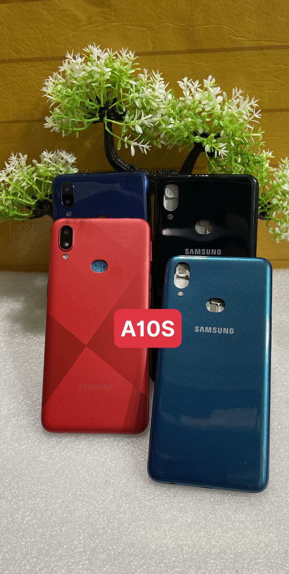Vỏ Sam Sung A10S full bộ có luôn kính camera sau với khay sim