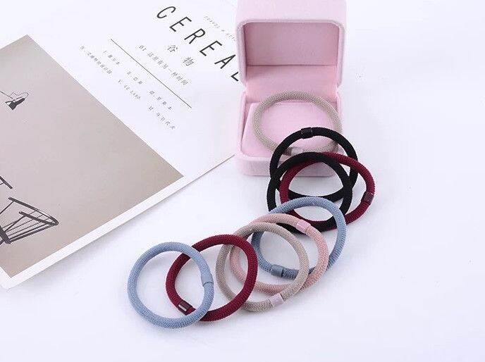 Combo 10 cái cột tóc thun màu trơn đủ màu