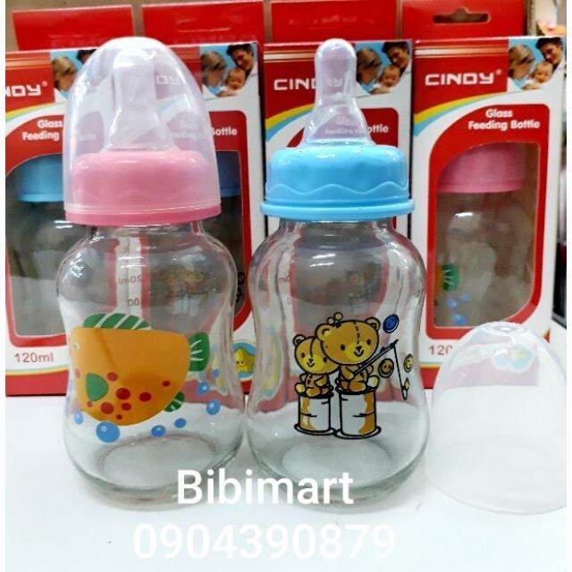Bình sữa thủy tinh Cindy 120ml