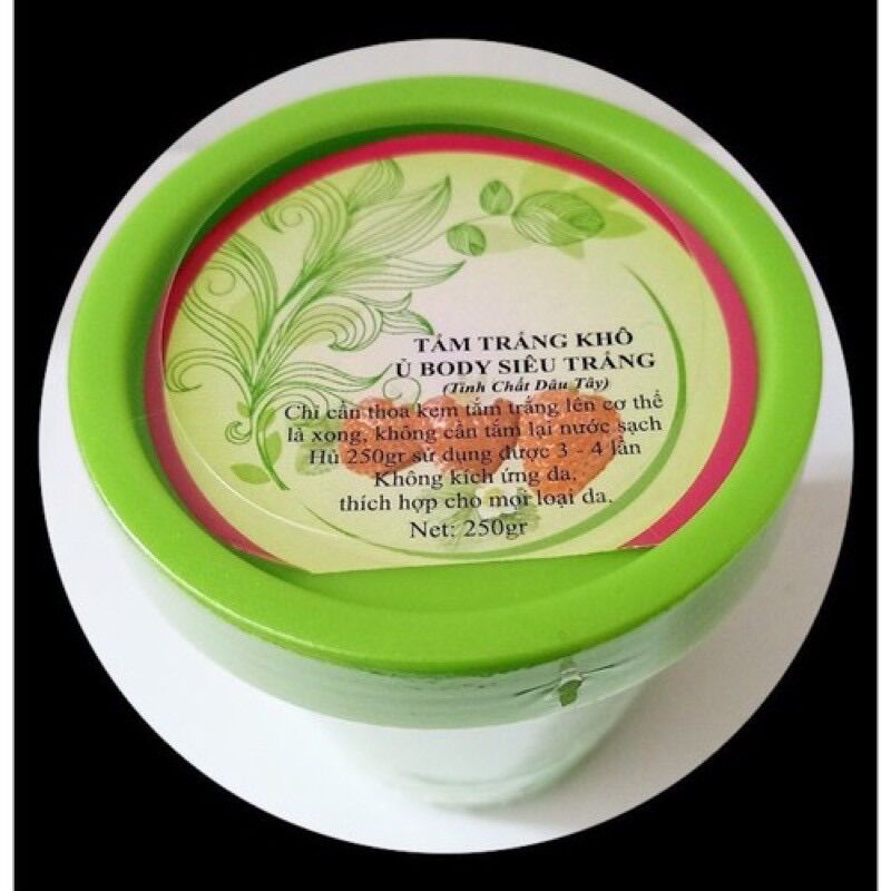 Kem tắm trắng khô ủ body siêu trắng tinh chất dâu tây