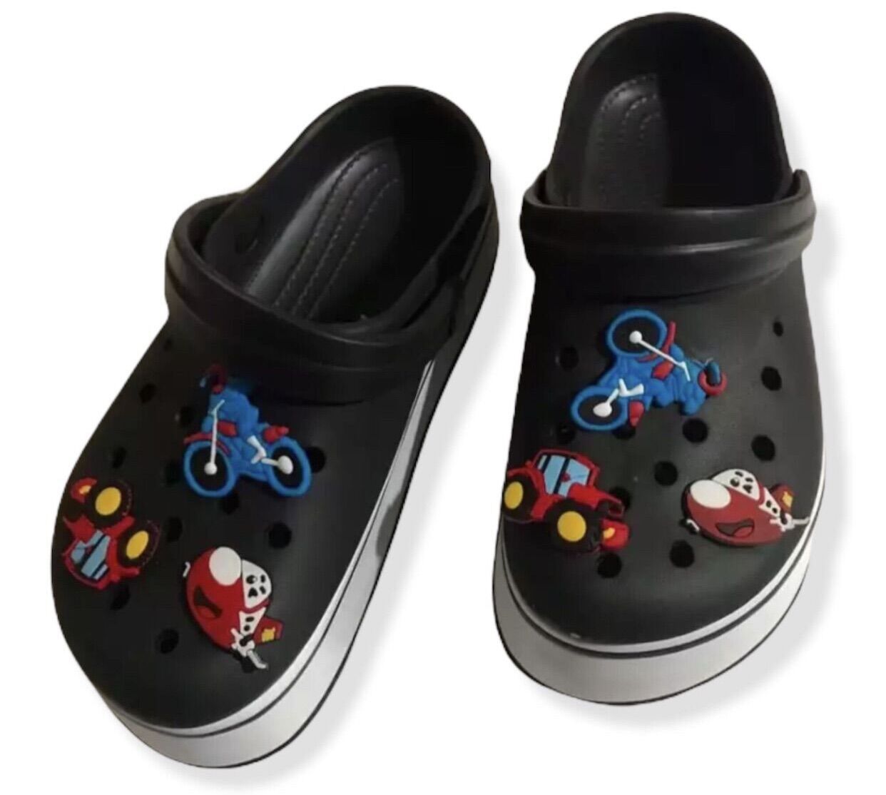 Dép sục crocs nữ nhựa mềm đế cao tặng kèm sticker