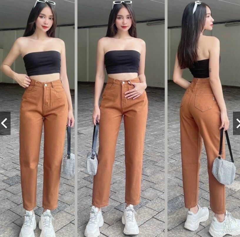 Quần baggy ống đứng kaki nữ màu nâu bò chất KAKI dày dặn chuẩn form Jenny - KTBQBGTH75