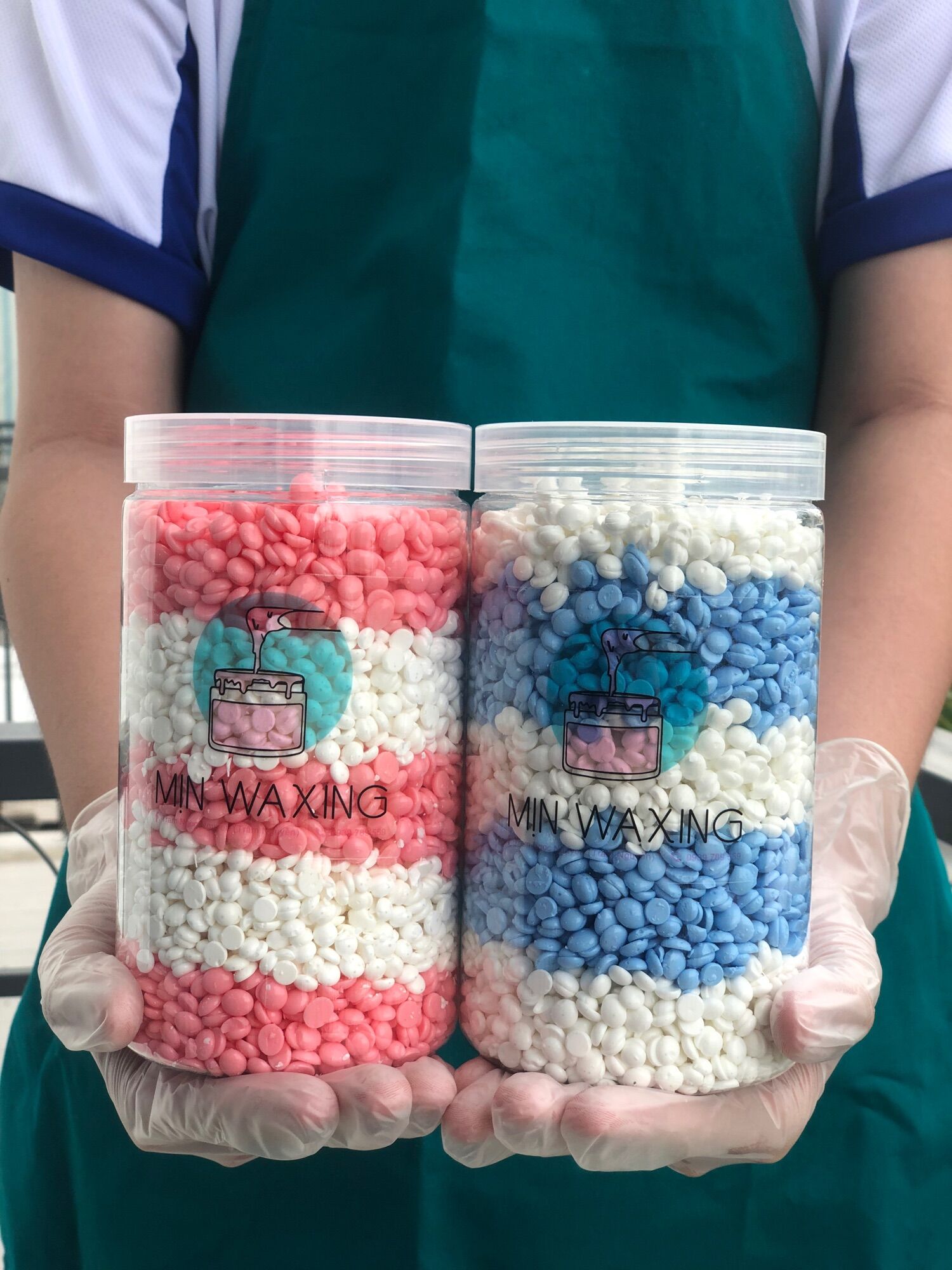 500gr sáp wax lông màu hồng dòng cao cấp premier thơm mùi dừa