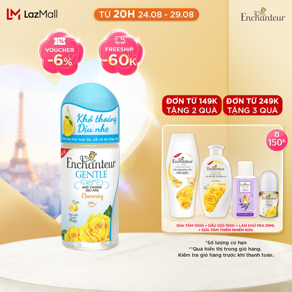 Lăn khử mùi Enchanteur Gentle Charming 50ml