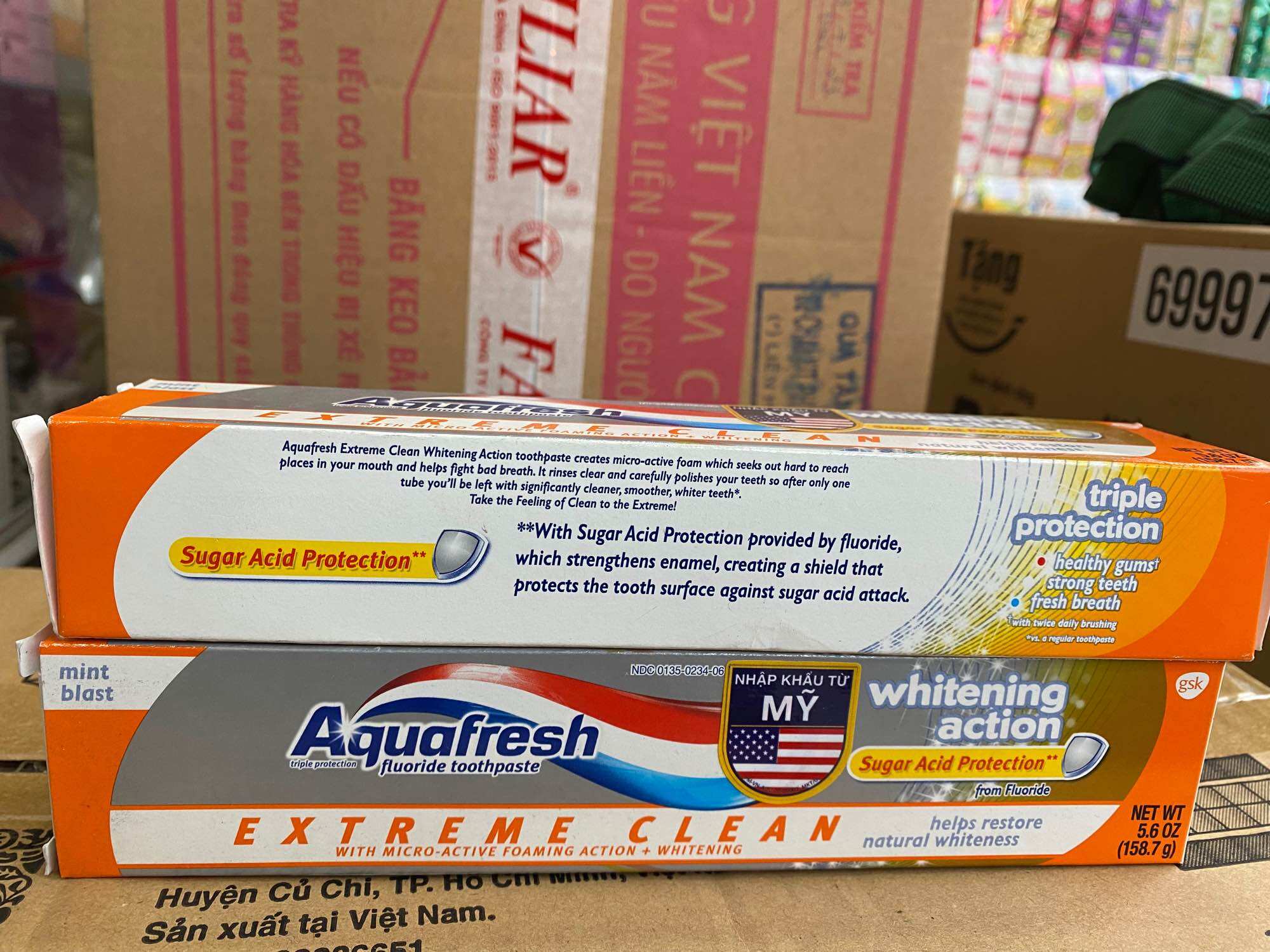 Kem đánh răng aquafresh mỹ 158g